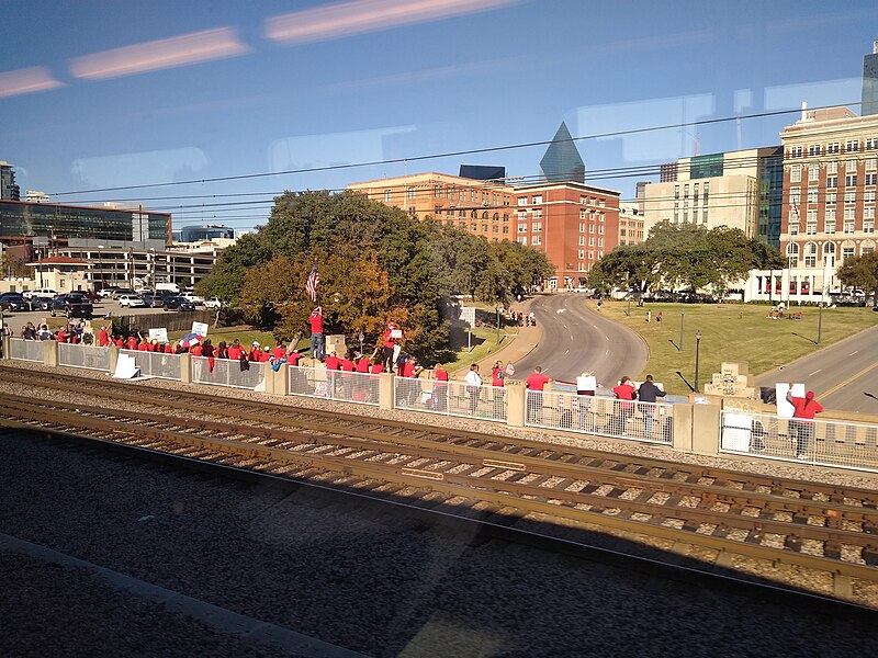 QAnon supporters gathered at Dealey Plaza, Dallas