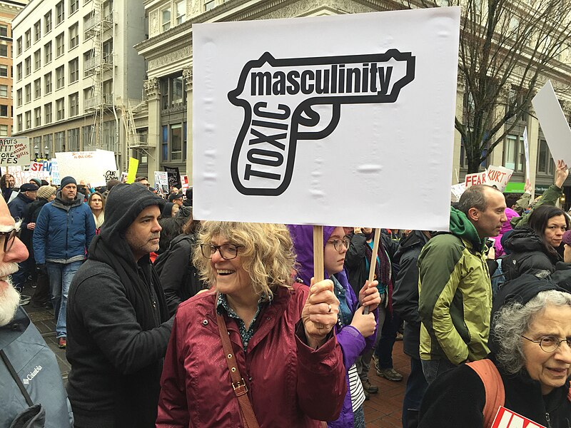 Street art reading 'Toxic Masculinity Ruins Everything'